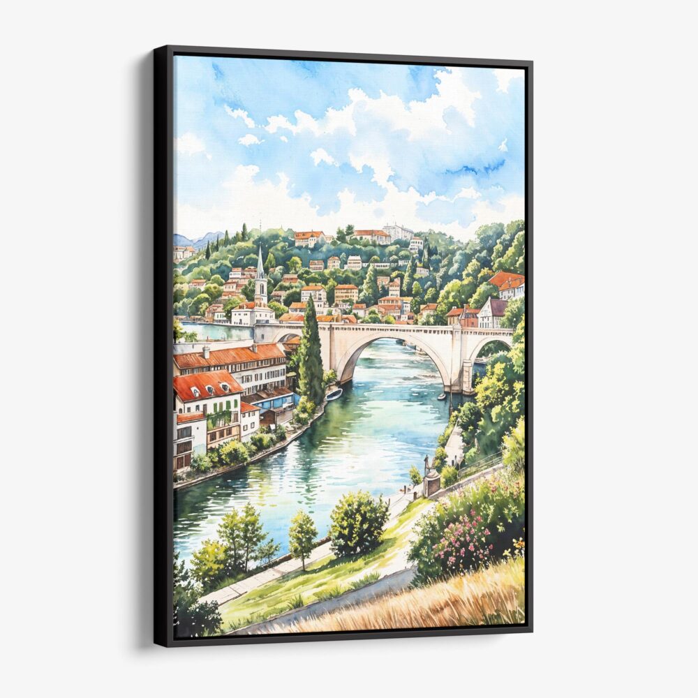 01 - Framed Bern Switzerland Watercolor Canvas Print - Vertical - Main.jpg 01 - Framed Bern Switzerland Watercolor Canvas Print - Vertical - Main.jpg