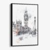 01 - Framed Big Ben - Pencil drawing Canvas Print - Vertical - Main.jpg