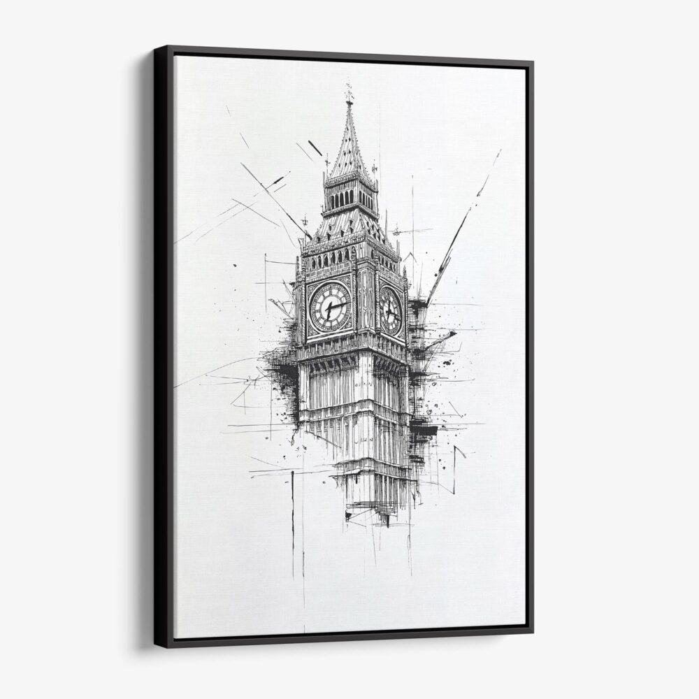 01 - Framed Big Ben - close up - Pencil drawing Canvas Print - Vertical - Main.jpg 01 - Framed Big Ben - close up - Pencil drawing Canvas Print - Vertical - Main.jpg