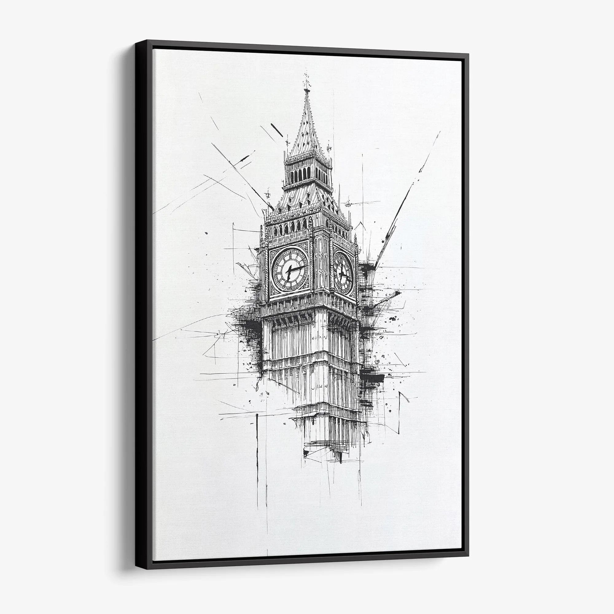 Big Ben Canvas Print – Pencil Drawing Wall Art
