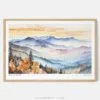 01 - Framed Blue Ridge Mountains Watercolor - Horizontal Art Print - Main.jpg