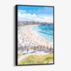 01 - Framed Bondi Beach Watercolor Canvas Print - Vertical - Main.jpg