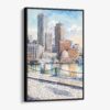 01 - Framed Boston Harbor Watercolor Canvas Print - Vertical - Main.jpg