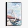 01 - Framed Boston Zakim Bridge Watercolor Canvas Print - Vertical - Main.jpg