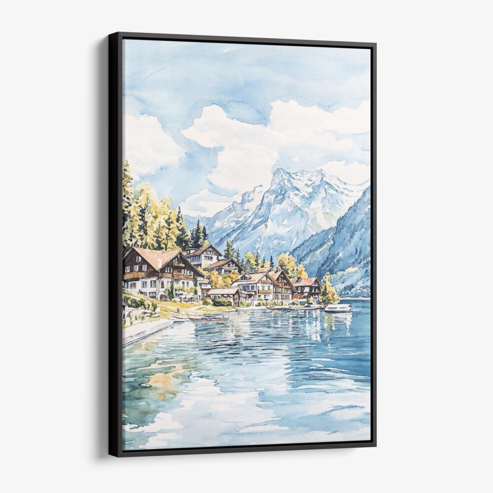 01 - Framed Brienz Watercolor Canvas Print - Vertical - Main.jpg 01 - Framed Brienz Watercolor Canvas Print - Vertical - Main.jpg