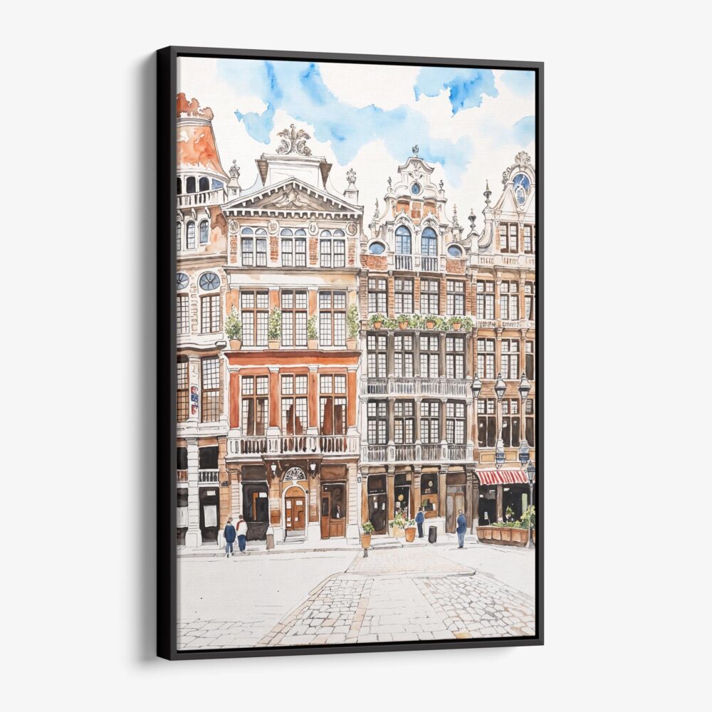 01 - Framed Brussels Watercolor Canvas Print - Vertical - Main.jpg 01 - Framed Brussels Watercolor Canvas Print - Vertical - Main.jpg