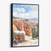01 - Framed Bryce Canyon Watercolor Canvas Print - Vertical - Main.jpg