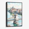 01 - Framed Budapest Hungary Watercolor Canvas Print - Vertical - Main.jpg