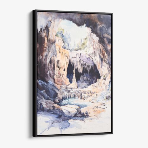 01 - Framed Carlsbad Caverns National Park Watercolor Canvas Print - Vertical - Main.jpg