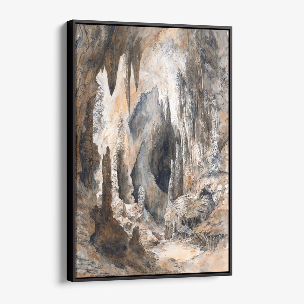 01 - Framed Carlsbad Caverns Watercolor Canvas Print - Vertical - Main.jpg