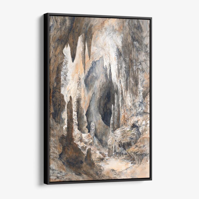 01 - Framed Carlsbad Caverns Watercolor Canvas Print - Vertical - Main.jpg