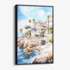 01 - Framed Cascais Portugal Watercolor Canvas Print - Vertical - Main.jpg