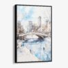 01 - Framed Central Park New York City Watercolor Canvas Print - Vertical - Main.jpg