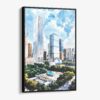 01 - Framed Chicago Millenium Park Watercolor Canvas Print - Vertical - Main.jpg