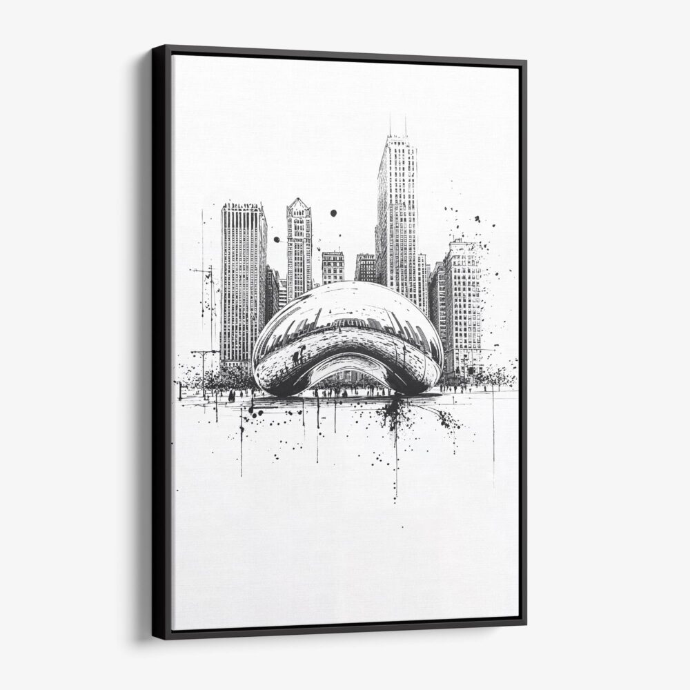 01 - Framed Chicago - The Bean - Pencil Drawing Canvas Print - Vertical - Main.jpg 01 - Framed Chicago - The Bean - Pencil Drawing Canvas Print - Vertical - Main.jpg