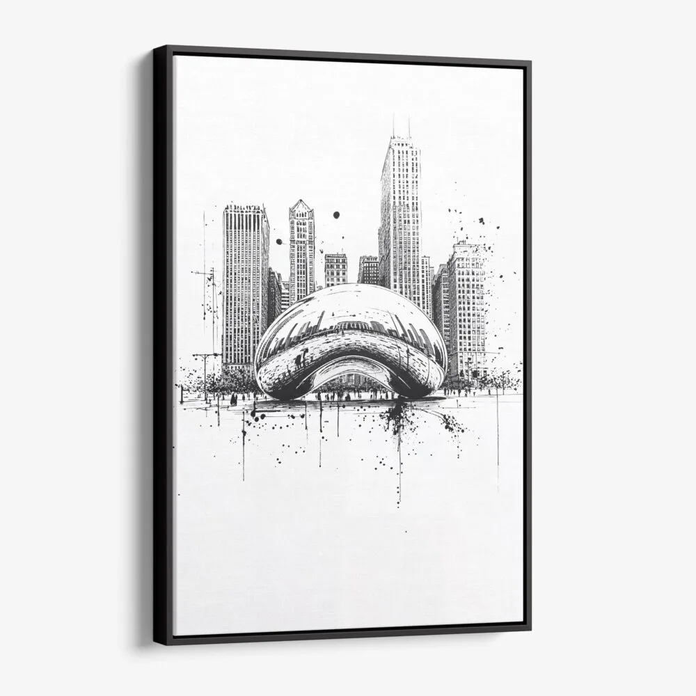 01 - Framed Chicago - The Bean - Pencil Drawing Canvas Print - Vertical - Main.jpg 01 - Framed Chicago - The Bean - Pencil Drawing Canvas Print - Vertical - Main.jpg