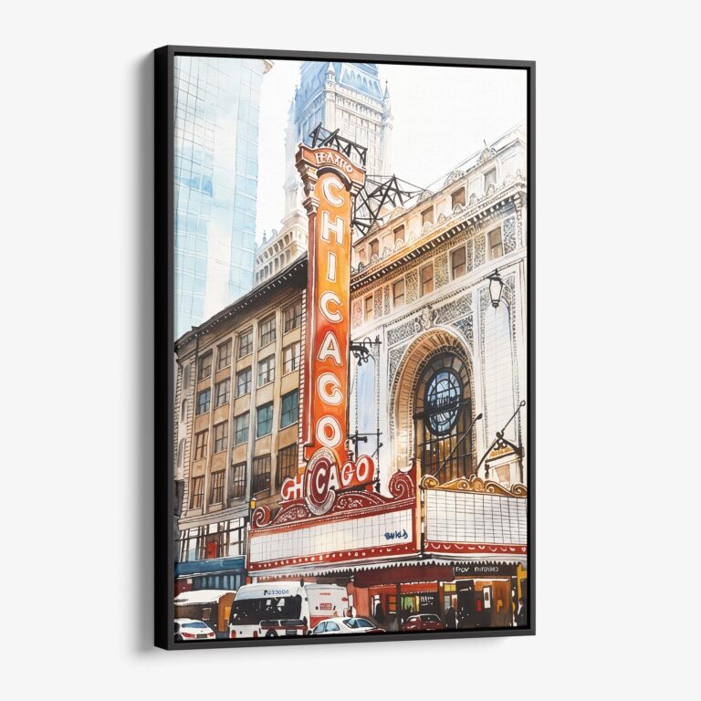 01 - Framed Chicago Theater Canvas Print - Vertical - Main.jpg