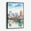 01 - Framed Cincinnati Ohio Watercolor Canvas Print - Vertical - Main.jpg