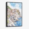01 - Framed Cinque Terre Watercolor Canvas Print - Vertical - Main.jpg