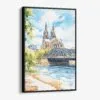 01 - Framed Cologne Cathedral Watercolor Canvas Print - Vertical - Main.jpg
