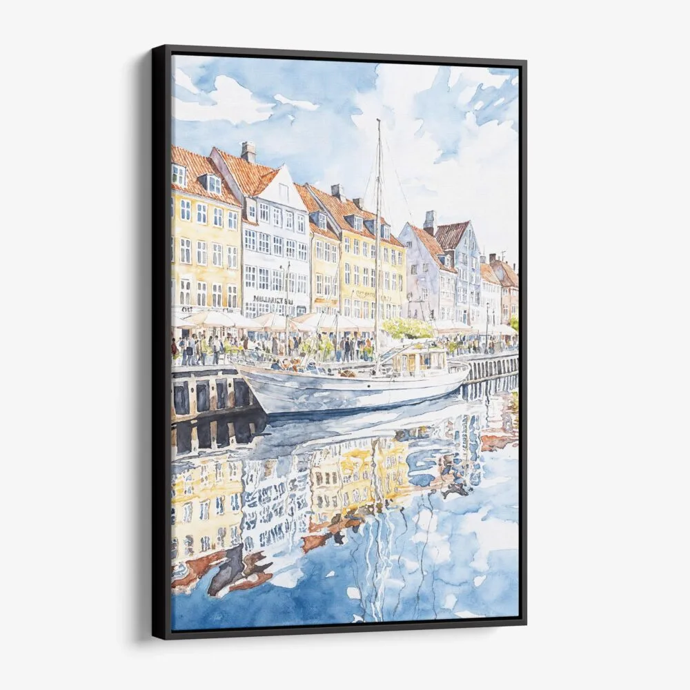 01 - Framed Copenhagen Denmark Watercolor Canvas Print - Vertical - Main.jpg 01 - Framed Copenhagen Denmark Watercolor Canvas Print - Vertical - Main.jpg