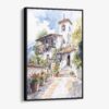01 - Framed Cordoba Spain Watercolor Canvas Print - Vertical - Main.jpg