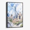 01 - Framed Dallas Texas Watercolor Canvas Print - Vertical - Main.jpg