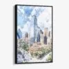 01 - Framed Dallas Texas Watercolor Canvas Print - Vertical - Main.jpg