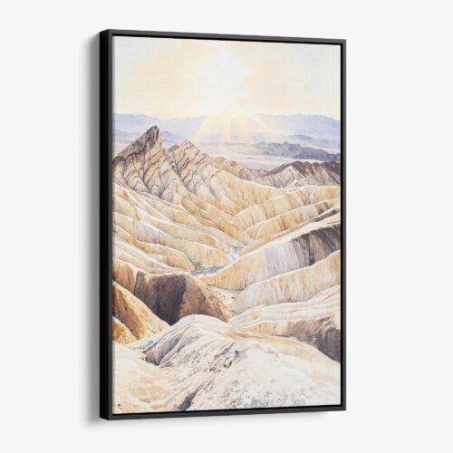 01 - Framed Death Valley Watercolor Canvas Print - Vertical - Main.jpg