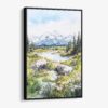 01 - Framed Denali National Park Watercolor Canvas Print - Vertical - Main.jpg