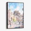 01 - Framed Edinburgh watercolor Canvas Print - Vertical - Main.jpg