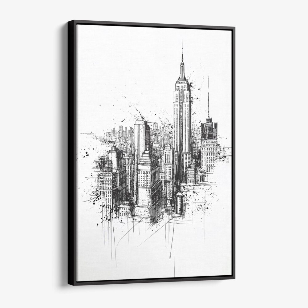 01 - Framed Empire State Building - Pencil Drawing Canvas Print - Vertical - Main.jpg 01 - Framed Empire State Building - Pencil Drawing Canvas Print - Vertical - Main.jpg