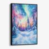 01 - Framed Fairbanks Northern Lights watercolor Canvas Print - Vertical - Main.jpg