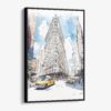 01 - Framed Flatiron Watercolor Canvas Print - Vertical - Main.jpg