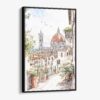 01 - Framed Florence Cathedral - Watercolor Canvas Print - Vertical - Main.jpg