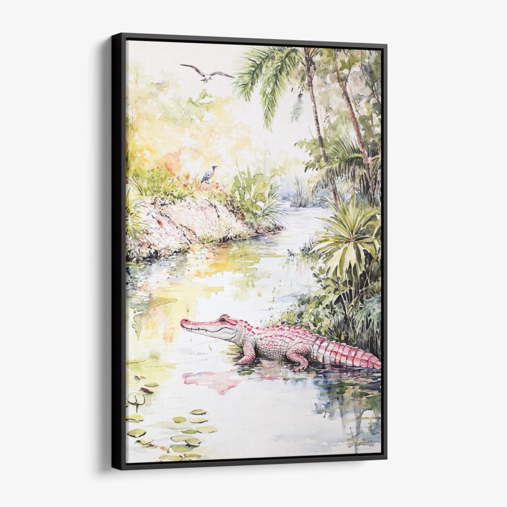 01 - Framed Floride Everglades Watercolor Canvas Print - Vertical - Main.jpg 01 - Framed Floride Everglades Watercolor Canvas Print - Vertical - Main.jpg