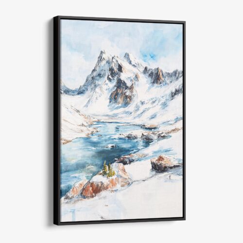 01 - Framed Gates of the Arctic National Park Watercolor Canvas Print - Vertical - Main.jpg