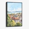01 - Framed Geneva Switzerland Watercolor Canvas Print - Vertical - Main.jpg