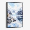 01 - Framed Glacier Bay National Park Watercolor Canvas Print - Vertical - Main.jpg