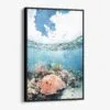 01 - Framed Great Barrier Reef Watercolor Canvas Print - Vertical - Main.jpg