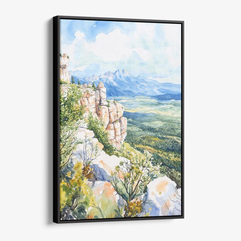 01 - Framed Great Basin Watercolor Canvas Print - Vertical - Main.jpg
