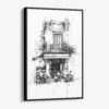 01 - Framed Hanoi Old Quarter - Pencil Art - Vertical Canvas Print - Vertical - Main.jpg