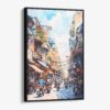 01 - Framed Hanoi Old Quarter Watercolor Canvas Print - Vertical - Main.jpg