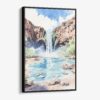 01 - Framed Havasu Falls Watercolor Canvas Print - Vertical - Main.jpg