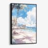 01 - Framed Hawaii Honolulu Waikiki - Watercolor Canvas Print - Vertical - Main.jpg