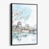 01 - Framed Hiroshima - Watercolor Canvas Print - Vertical - Main.jpg