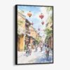 01 - Framed Hoi An Vietnam Watercolor Canvas Print - Vertical - Main.jpg