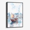 01 - Framed Hong Kong Watercolor Canvas Print - Vertical - Main.jpg