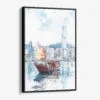 01 - Framed Hong Kong Watercolor Canvas Print - Vertical - Main.jpg