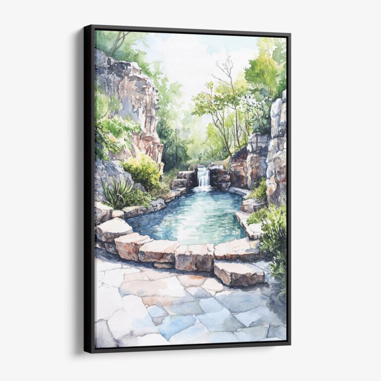01 - Framed Hot Springs National Park watercolor Canvas Print - Vertical - Main.jpg
